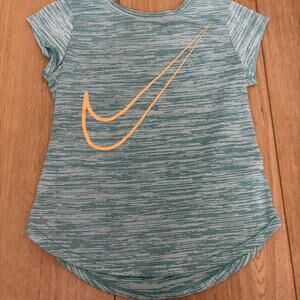 Nike Dri-Fit Girls T-Shirt Teal Space Dye 6X